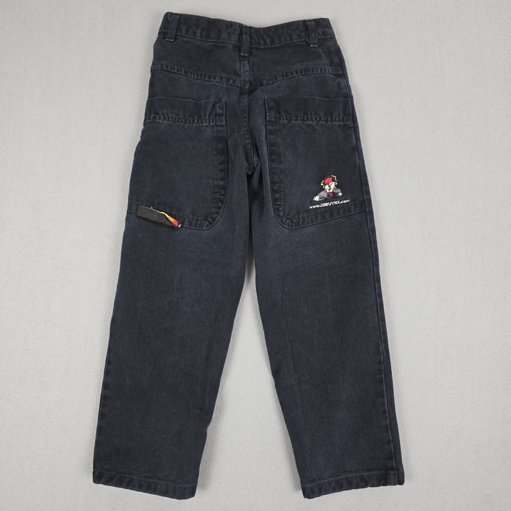 Vintage JYNX Jeans Youth Boys 7-8 Black 20x24 Wide Leg Baggy Skater Y2K 90's USA